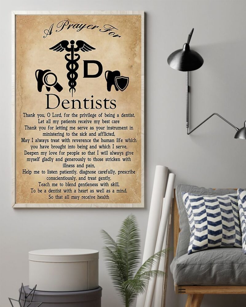 Professions Poster - A Prayer For Dentists Vertical Poster Canvas - Wall Decor Visual Art