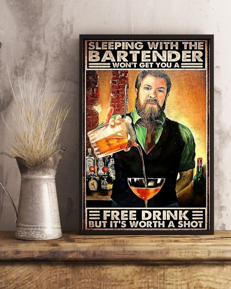 Professions Poster - Bartender It's Worth A Shot Vertical Poster Canvas - Wall Decor Visual Art