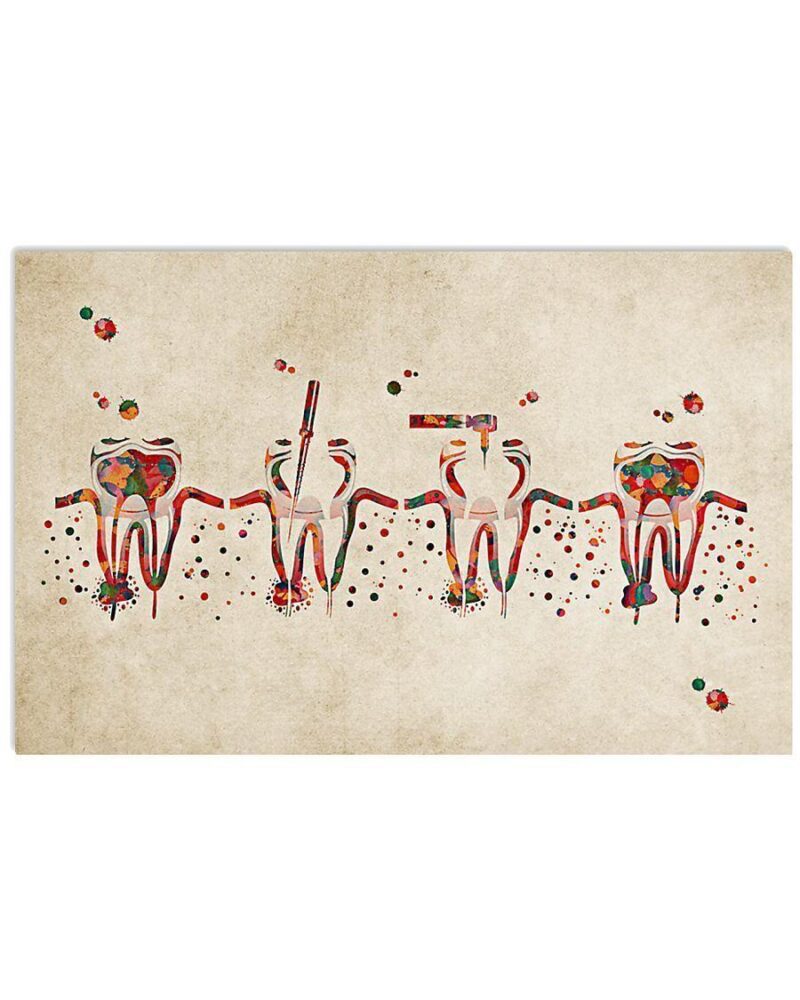 Professions Poster Dentist Art Teeth Horizontal Poster Canvas Wall Decor Visual Art 1