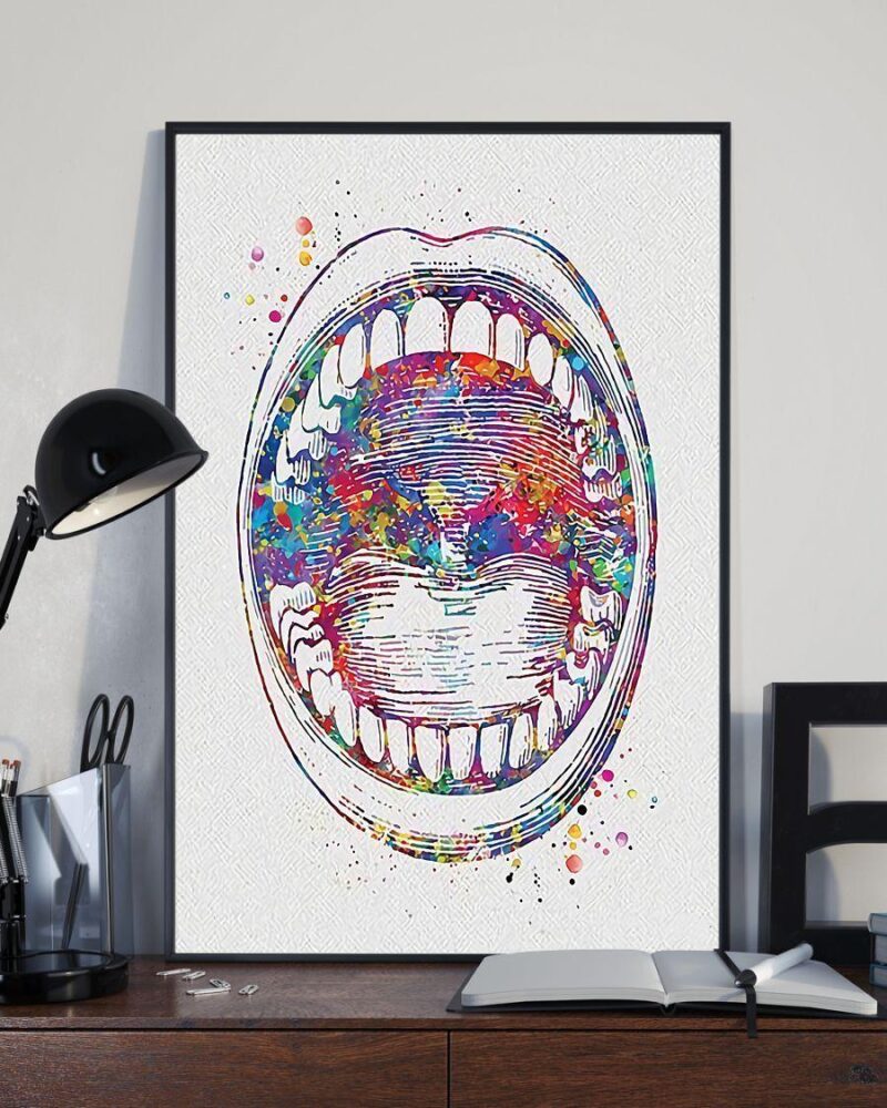 Professions Poster - Dentist Mouth Vertical Poster Canvas- Wall Decor Visual Art