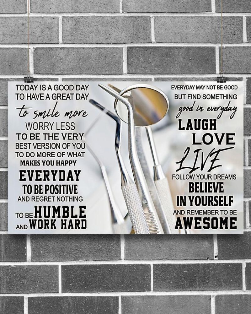 Professions Poster - Dentist Remember To Be Awesome Horizontal Poster Canvas - Wall Decor Visual Art