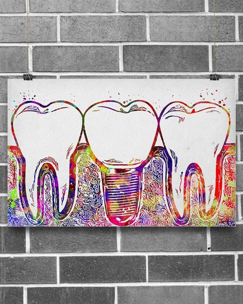 Professions Poster - Dentist Teeth Art Horizontal Poster Canvas - Wall Decor Visual Art