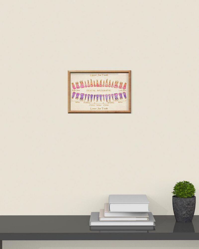 Professions Poster - Dentist Upper And Low Teeth Horizontal Poster Canvas- Wall Decor Visual Art