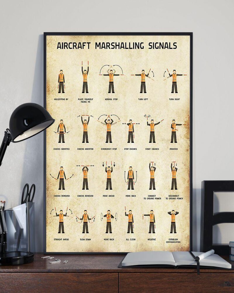 Professions Poster Pilot Aircraft Marshalling Signals Vertical Poster Canvas Wall Decor Visual Art 2