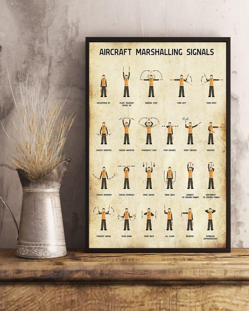 Professions Poster Pilot Aircraft Marshalling Signals Vertical Poster Canvas Wall Decor Visual Art 3