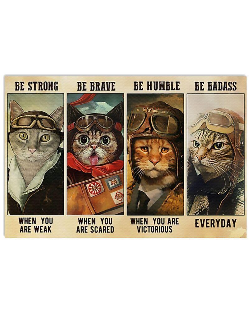 Professions Poster Pilot Be Brave Horizontal Poster Canvas Wall Decor Visual Art 1