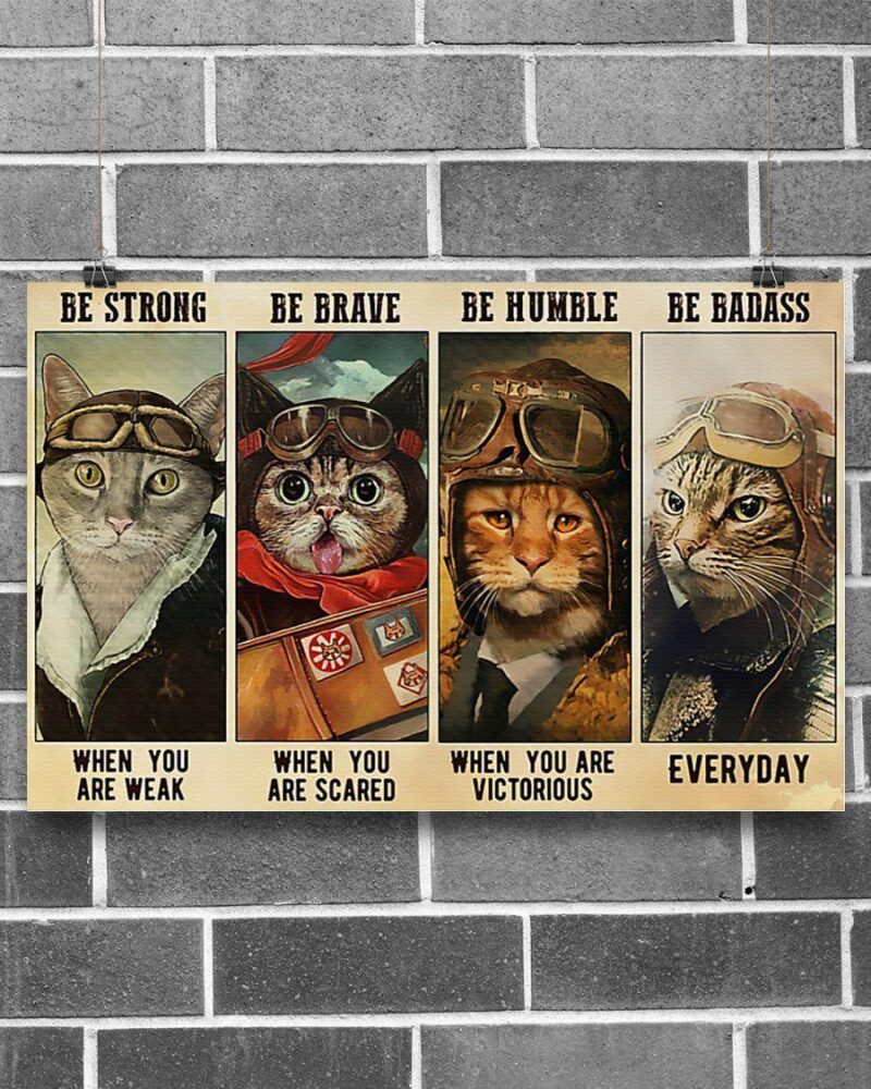 Professions Poster - Pilot Be Brave Horizontal Poster Canvas - Wall Decor Visual Art