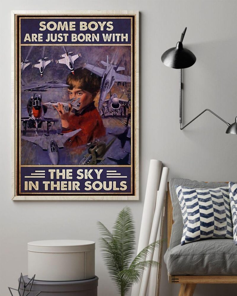 Professions Poster - Pilot Born With The Sky In Their Souls Vertical Poster Canvas - Wall Decor Visual Art