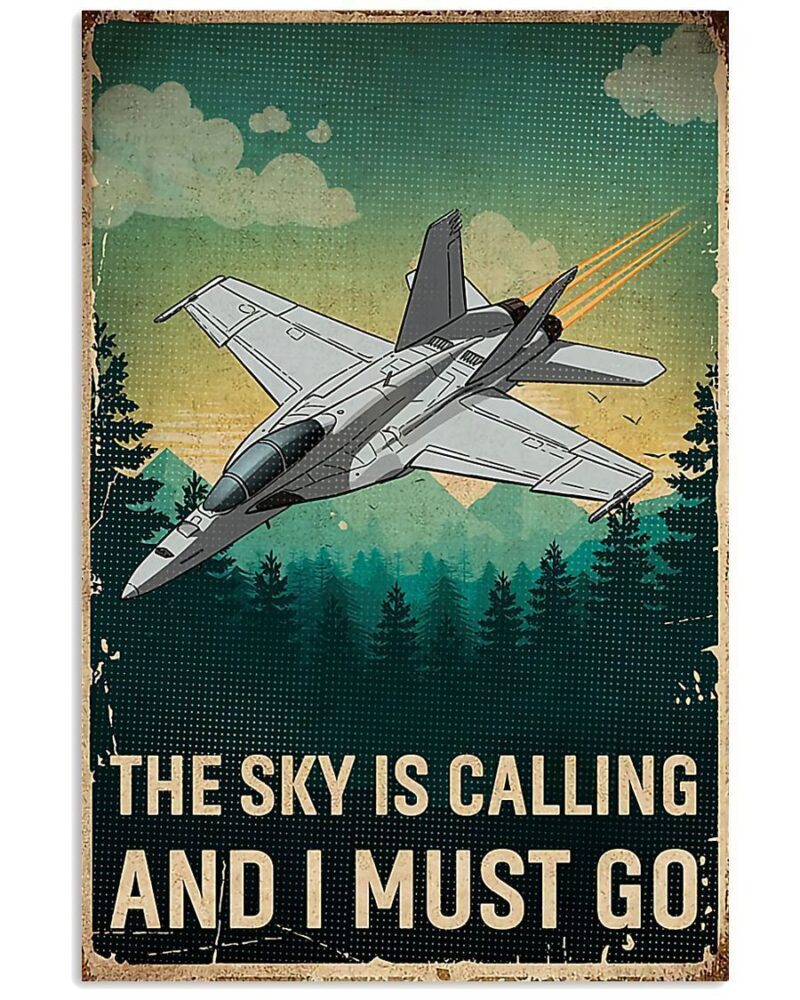 Professions Poster Pilot The Sky Is Calling Vertical Poster Canvas Wall Decor Visual Art 1