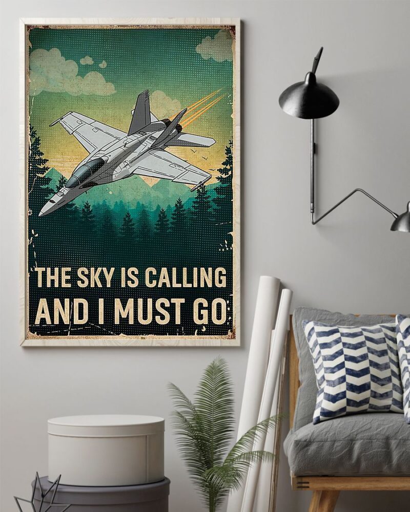 Professions Poster - Pilot The Sky Is Calling Vertical Poster Canvas - Wall Decor Visual Art