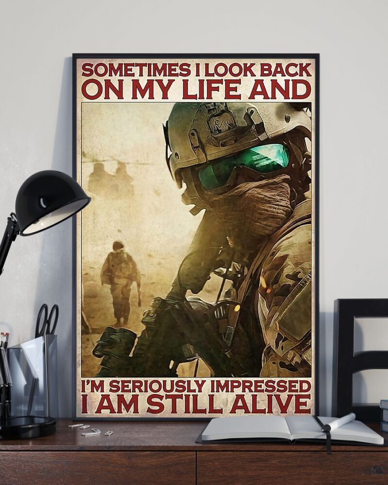 Professions Poster - Veteran - I'm Seriously Impressed I Am Still Alive Vertical Poster Canvas - Wall Decor Visual Art