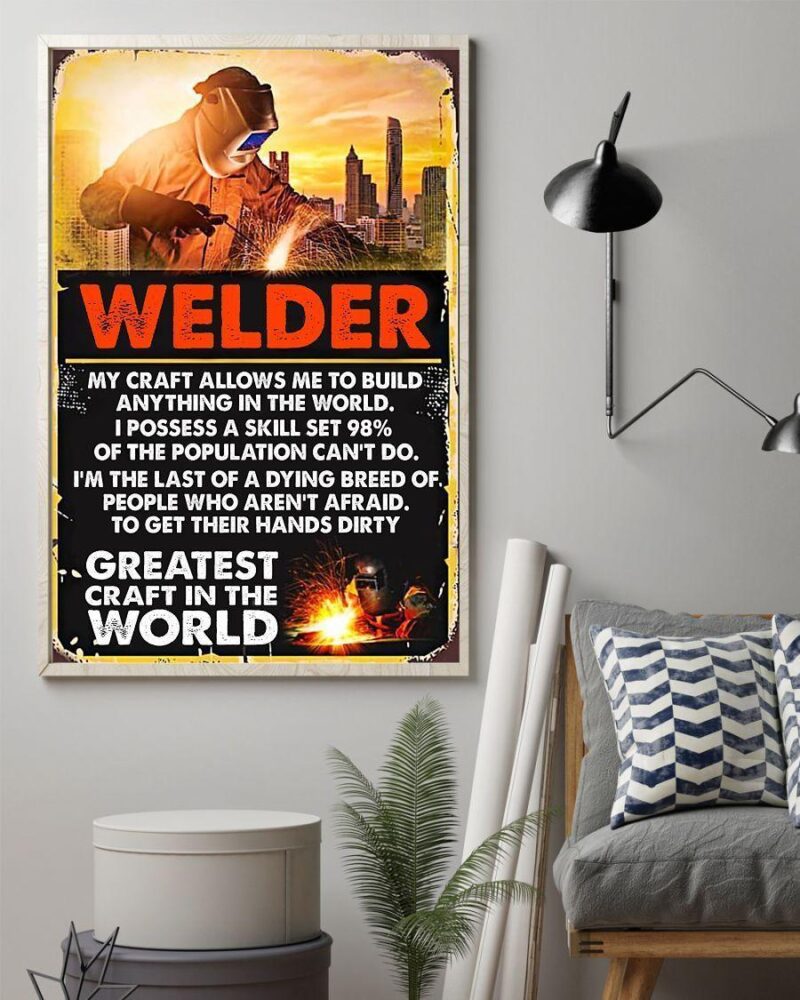 Professions Poster - Welder Greatest Craft Vertical Poster Canvas- Wall Decor Visual Art