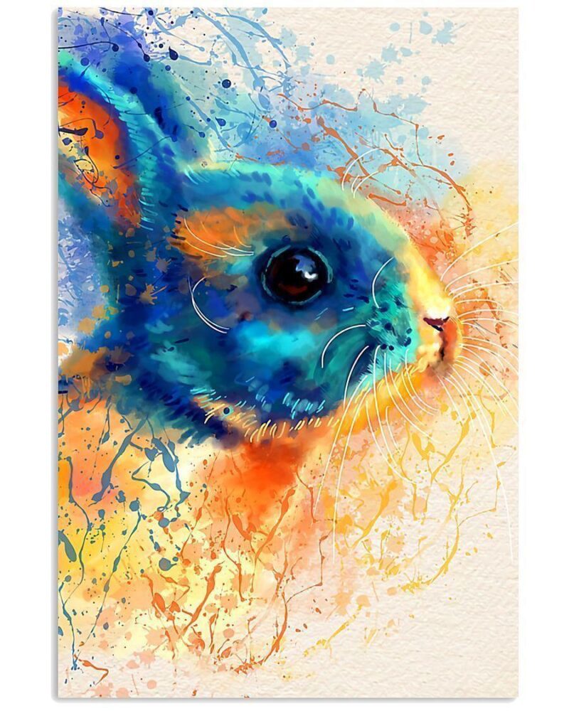 Rabbit Colorful Art Vertical Poster Canvas Wall Decor Visual Art 1
