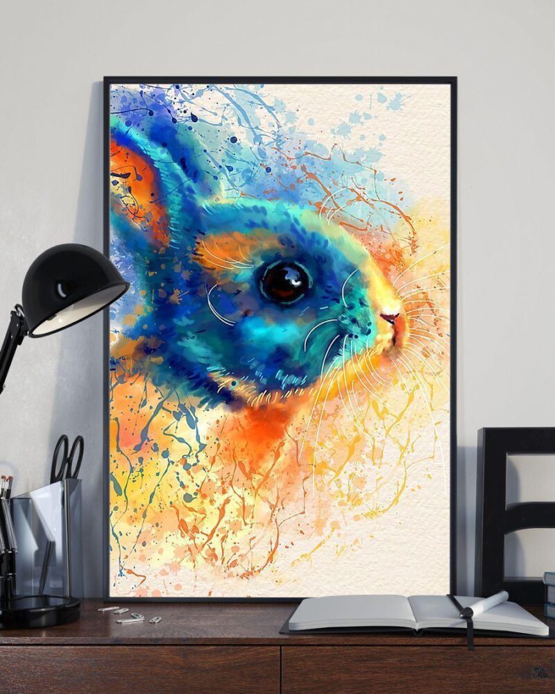 Rabbit Colorful Art Vertical Poster Canvas - Wall Decor Visual Art
