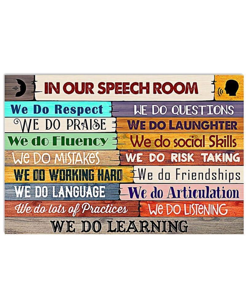 SLP In Our Speech Room Horizontal Poster Canvas - Wall Decor Visual Art