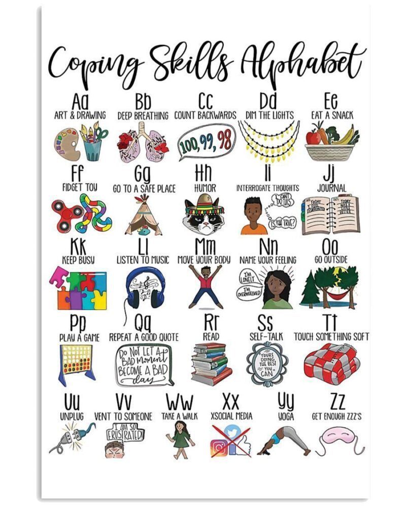 Social Worker Coping Skills Vertical Poster Canvas Wall Decor Visual Art 1