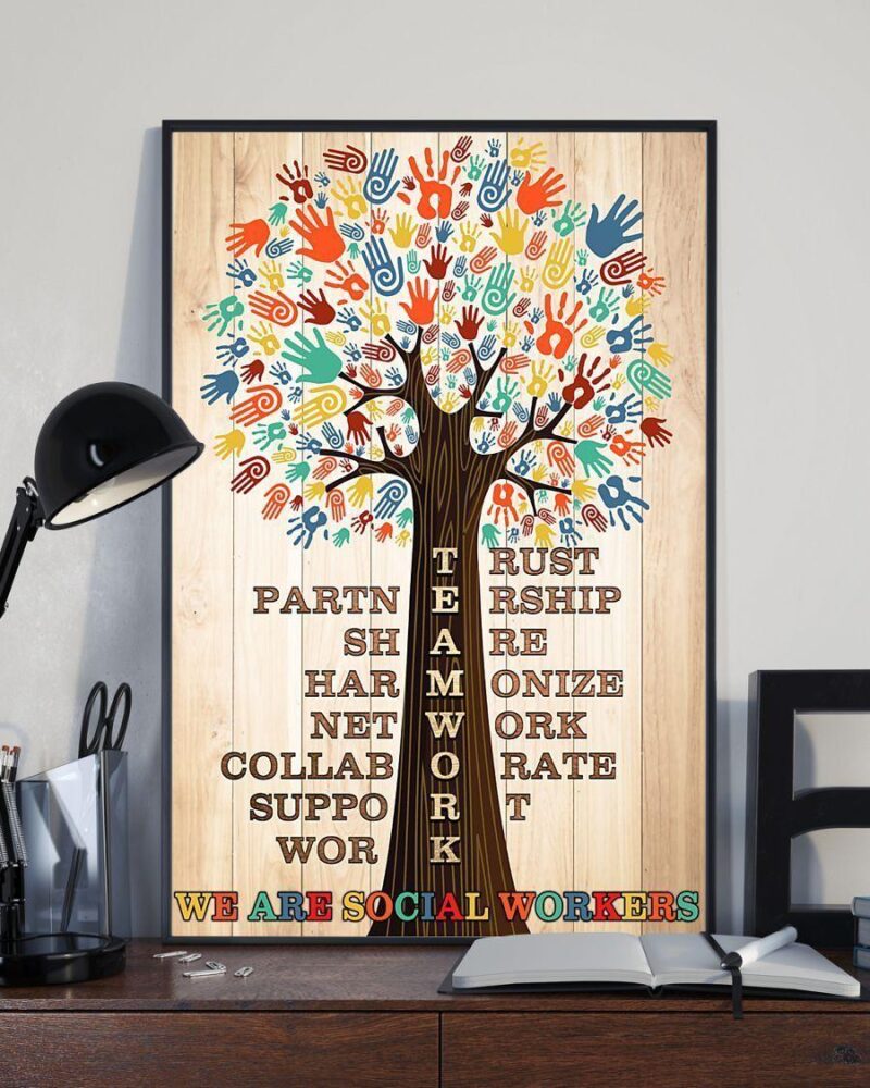 Social Worker Teamwork Vertical Poster Canvas- Wall Decor Visual Art