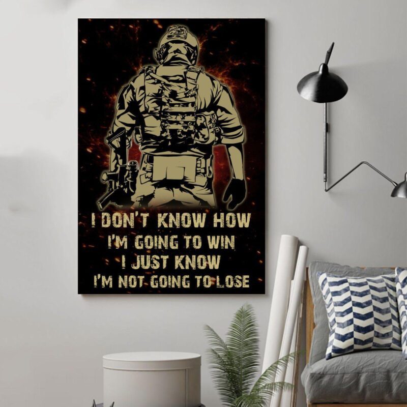 Soldier Poster Canvas Im going to win wall decor visual art