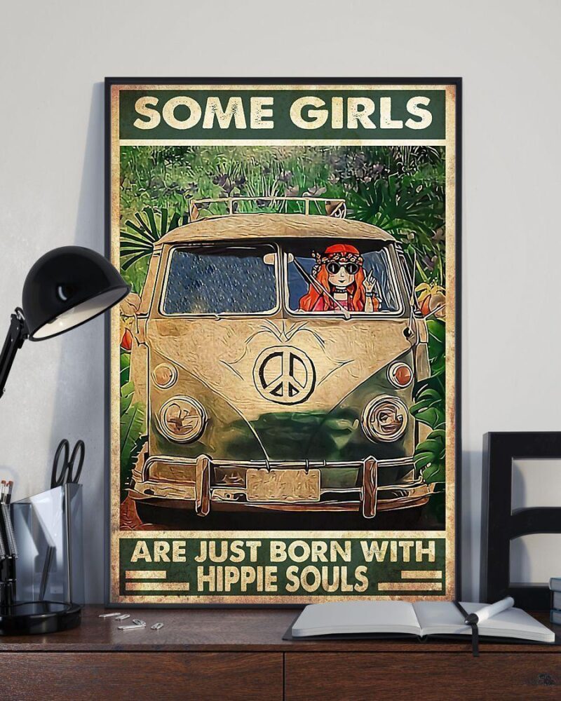 Some Girls Are Just Born With Hippie Souls Vertical Poster Canvas - Wall Decor Visual Art