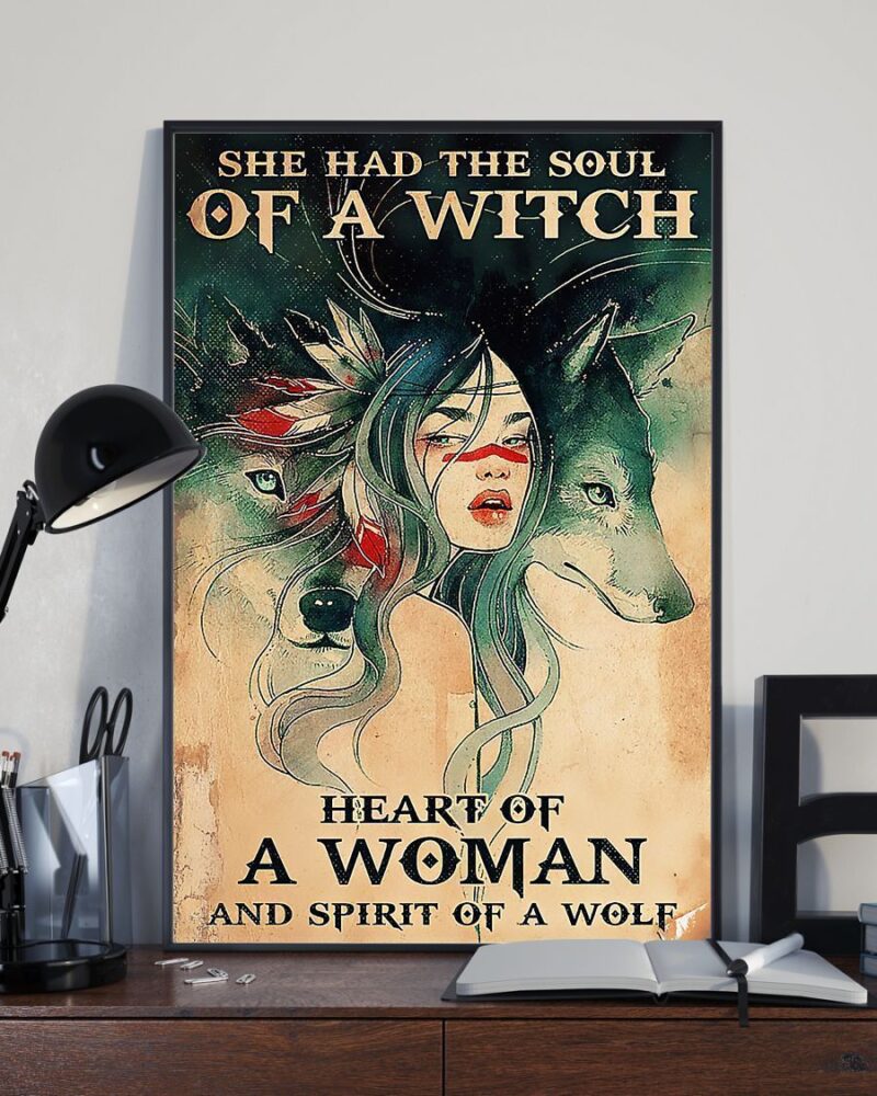 Soul Of Witch Native American Girl Vertical Poster Canvas - Wall Decor Visual Art