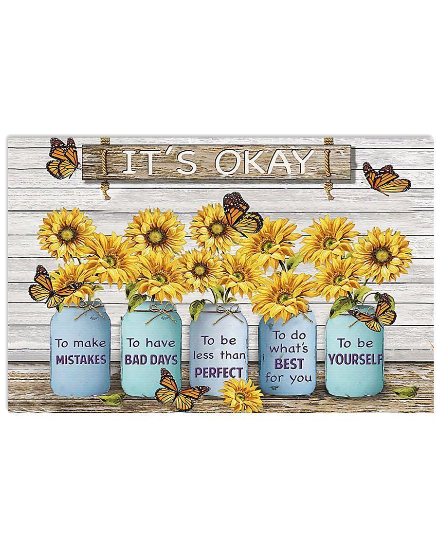 Sunflower It’s Okay To Make Mistakes Horizontal Poster Canvas – Wall ...