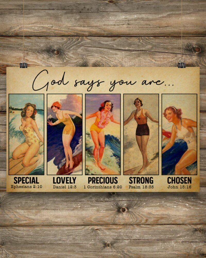 Surfing - God Says You Are Special Horizontal Poster Canvas- Wall Decor Visual Art