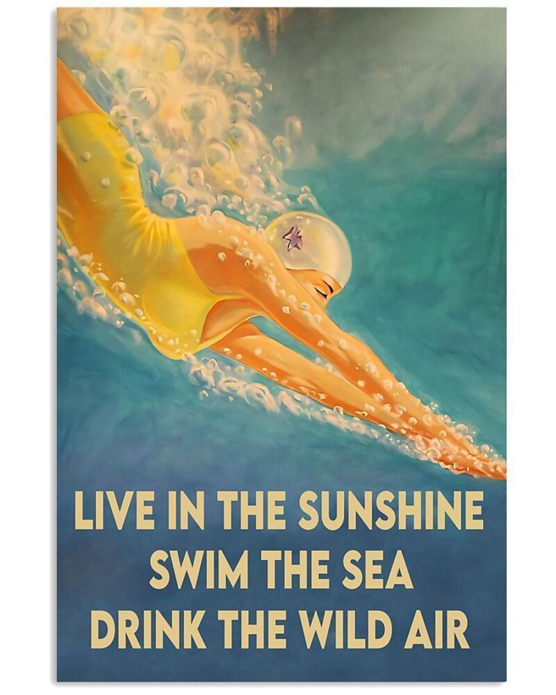 Swimming Swim The Sea Vertical Poster Canvas Wall Decor Visual Art 1