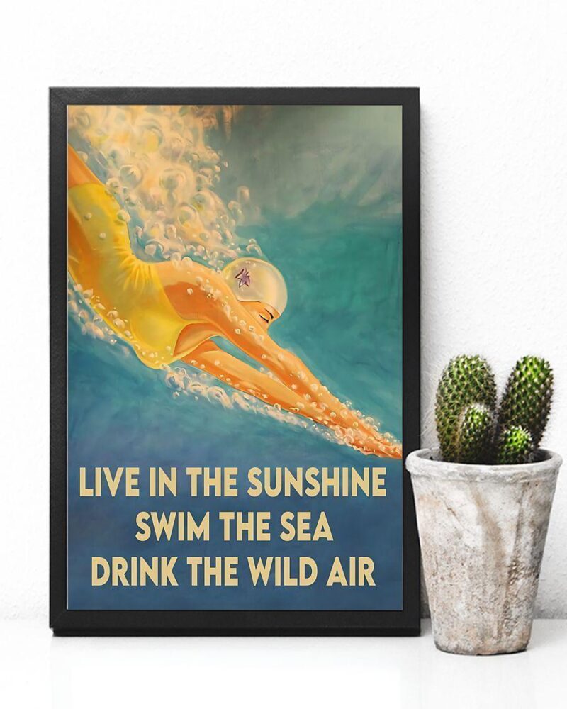 Swimming Swim The Sea Vertical Poster Canvas Wall Decor Visual Art 3