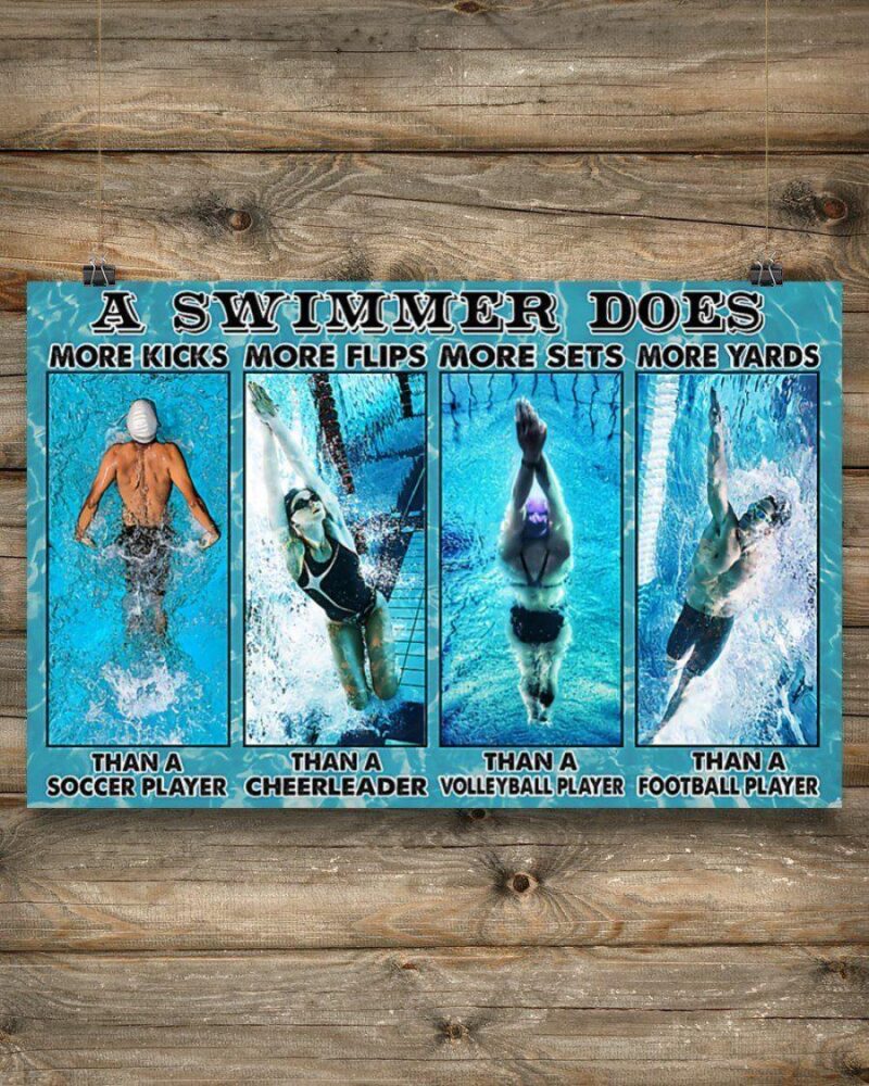 Swimming Swimmers Horizontal Poster Canvas- Wall Decor Visual Art