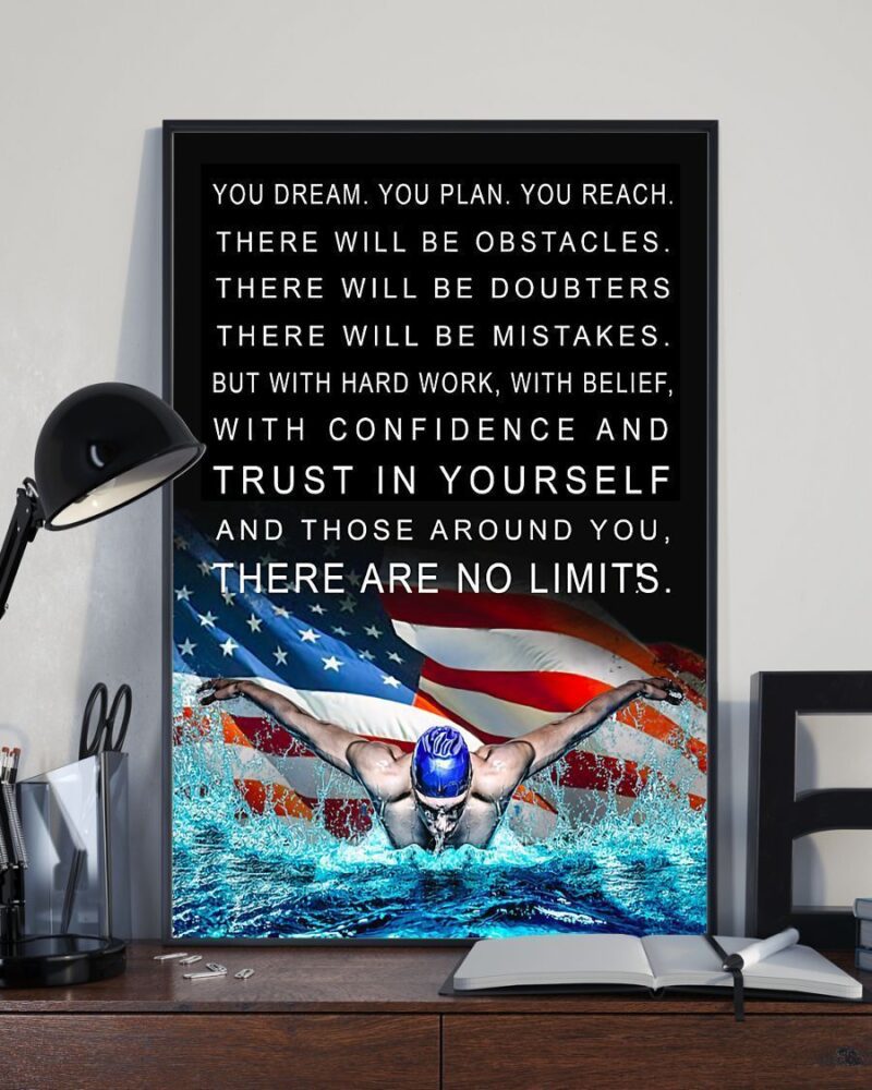 Swimming There Are No Limits Vertical Poster Canvas - Wall Decor Visual Art