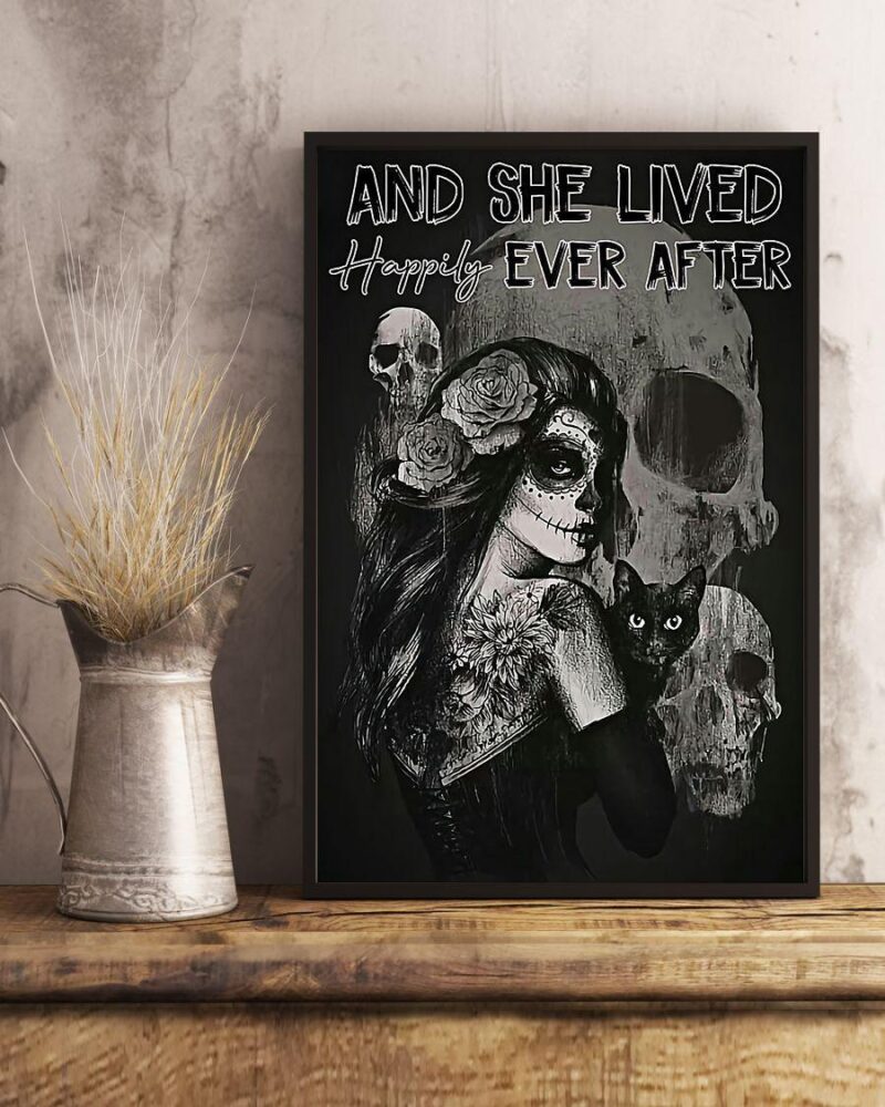 Tattoo And She Lived Happily Ever After Vertical Poster Canvas Wall Decor Visual Art 2