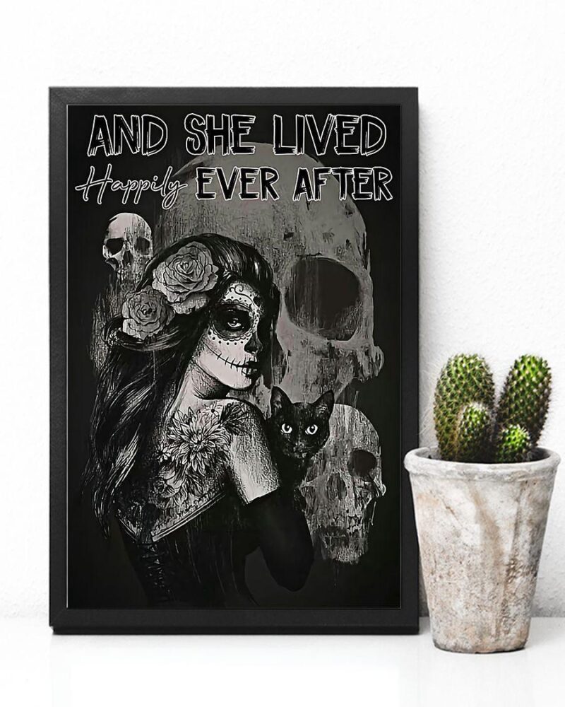 Tattoo And She Lived Happily Ever After Vertical Poster Canvas Wall Decor Visual Art 3