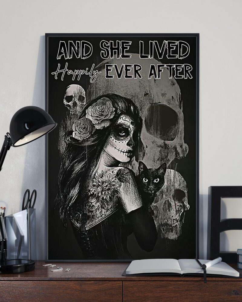 Tattoo And She Lived Happily Ever After Vertical Poster Canvas- Wall Decor Visual Art