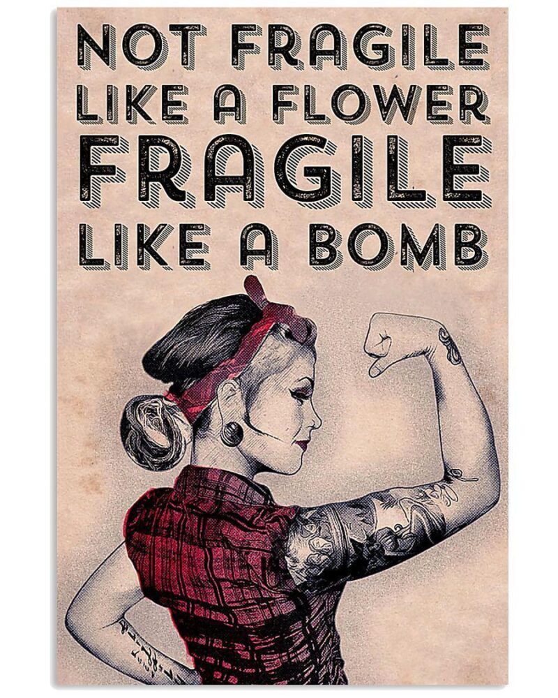 Tattoo Fragile Like A Bomb Vertical Poster Canvas Wall Decor Visual Art 1