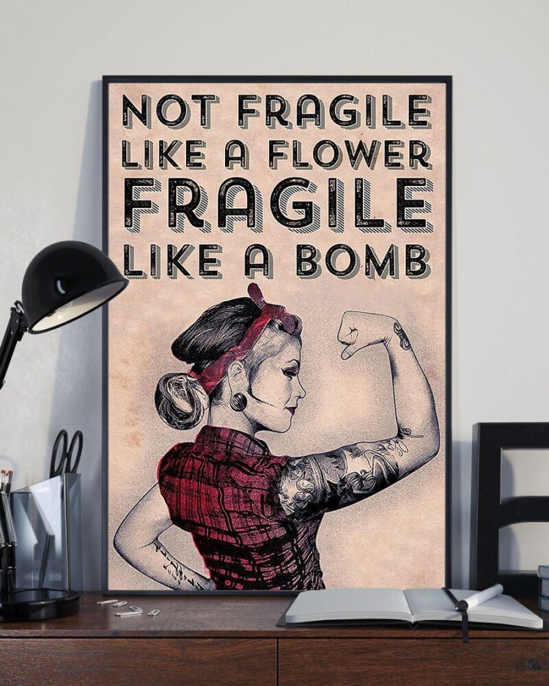 Tattoo Fragile Like A Bomb Vertical Poster Canvas - Wall Decor Visual Art