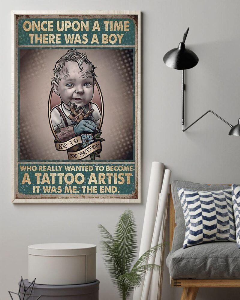 Tattoo Once Upon A Time Vertical Poster Canvas- Wall Decor Visual Art