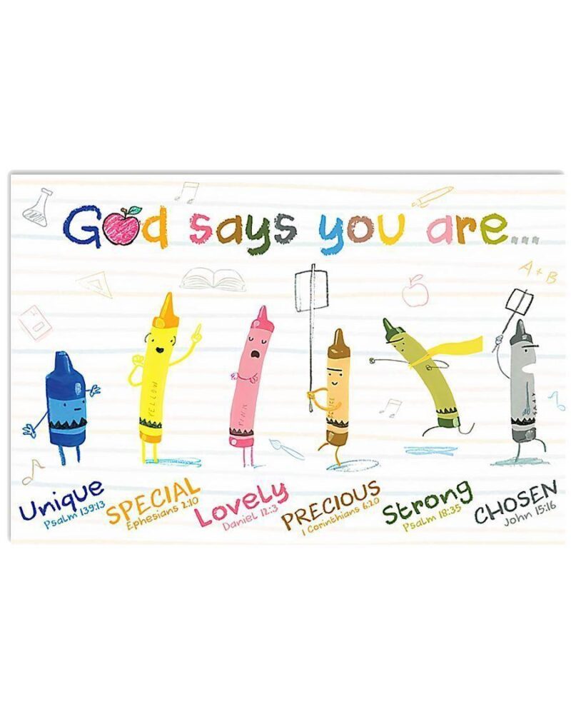 Teacher God Says You Are Horizontal Poster Canvas - Wall Decor Visual Art