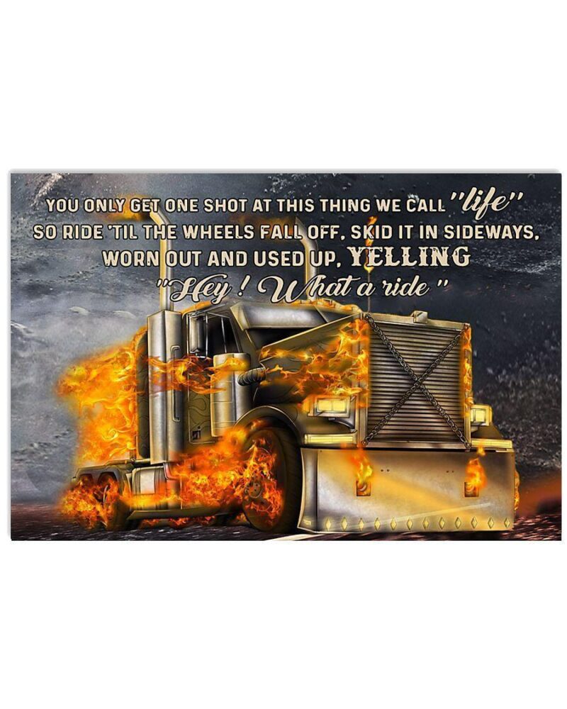 Truck Fire Horizontal Poster Canvas - Wall Decor Visual Art