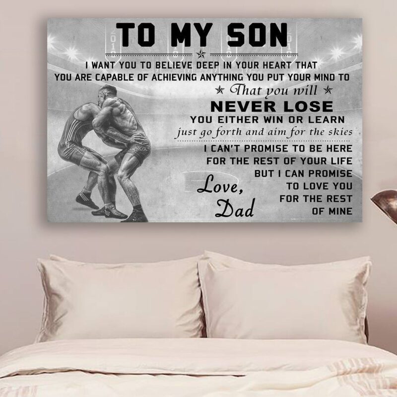 Wrestling Poster Dad to son never lose vs1