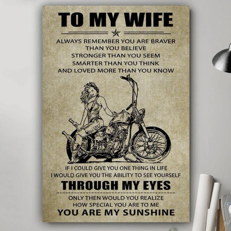 You are my sunshine biker poster Gift for wife - Valentine Gift Ideas