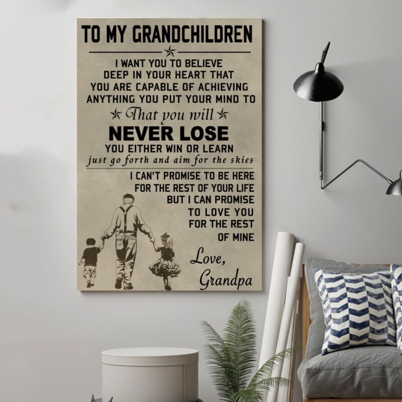 family Poster Canvas to my grandchildren wall decor visual art