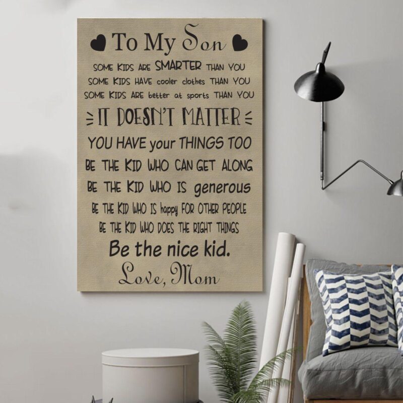 family Poster Canvas to my son wall decor visual art