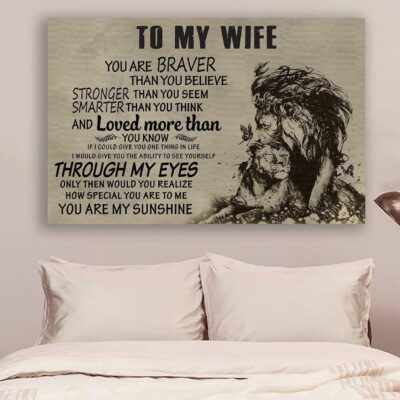 lion Poster Canvasto wife you are braver wall decor visual art - Valentine Gift Ideas