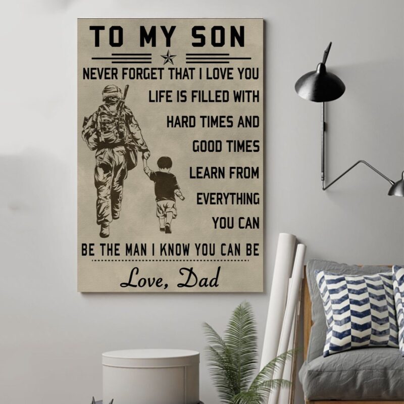 soldier Poster Canvas to my son wall decor visual art