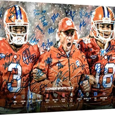 2018 Clemson Tigers National Champs Autograph Print - Canvas Print Wall Art Decor