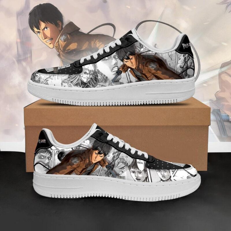 AOT Bertholdt Sneakers Attack On Titan Anime Shoes Mixed Manga Air Force 1 Sneakers