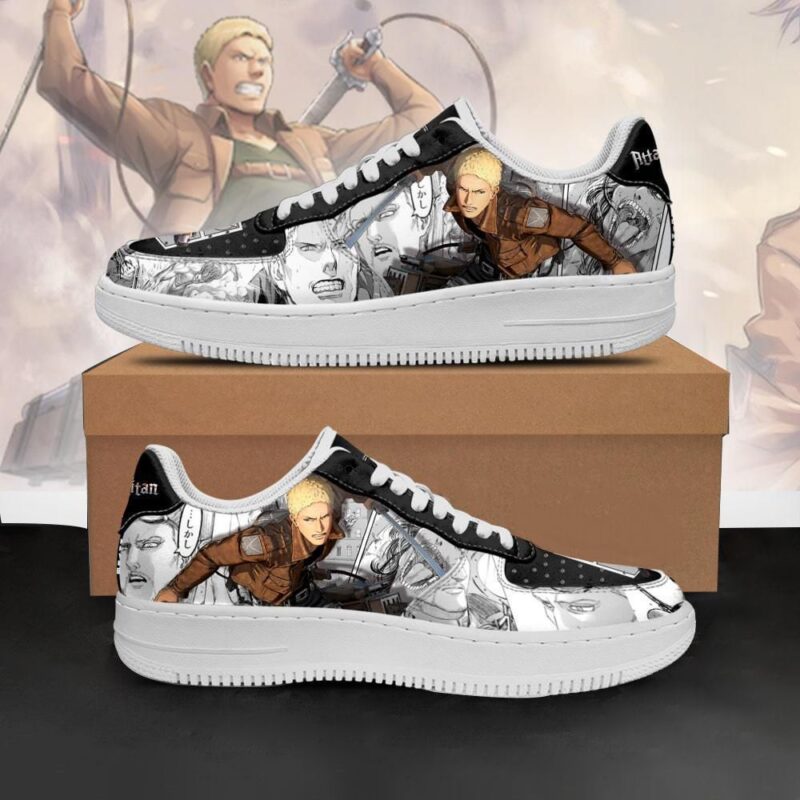 AOT Reiner Sneakers Attack On Titan Anime Manga Shoes Air Force 1 Sneakers