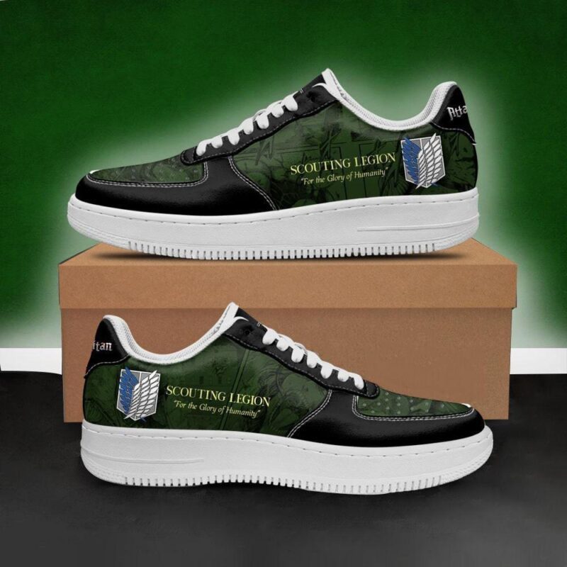 AOT Scout Regiment Slogan Sneakers Attack On Titan Anime Shoes Air Force 1 Sneakers