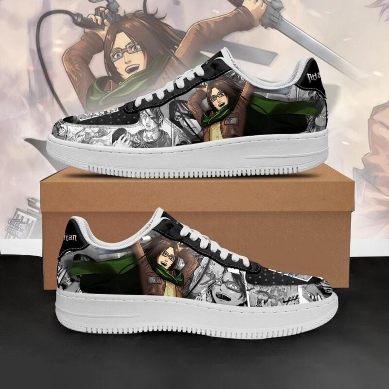 AOT Zoe Hange Sneakers Attack On Titan Anime Manga Shoes Air Force 1 Sneakers