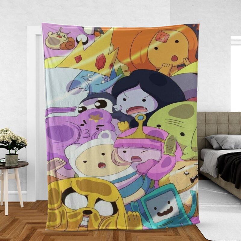 Adventure Time Cartoon Network Gift For Fan Comfy Sofa Throw Blanket Gift
